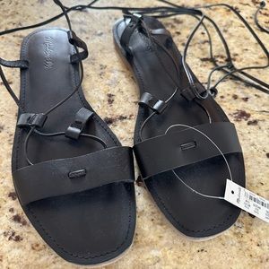 Madewell black grecian lace-up sandals size 10